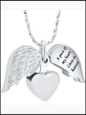 Heart Cremation Urn Necklace Pendant for Ashes Memorial Keepsake Adjustable
